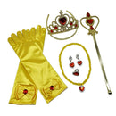 Princess Belle Dress Costume Accessories Glove Wand Tiara Jewerly Set