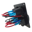 3 Gang LED Rocker Switch Panel + Dual USB Socket Circuit Breaker Marine Boat