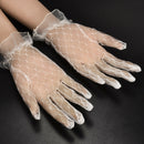 Ladies Gorgeous Wedding bridal ivory white satin Lace Diamonte gloves Hot
