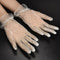 Ladies Gorgeous Wedding bridal ivory white satin Lace Diamonte gloves Hot