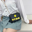 Chick Print Decor Bag Women Square Leather Shoulder Messenger Chain Bags