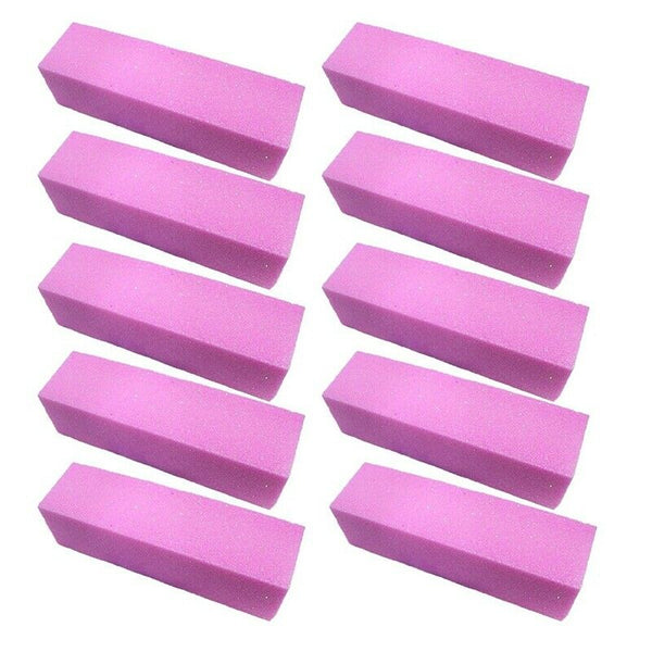 10 Pcs Pink Buffer Buffing Sanding Block File Manicure Pedicure For Nail Ar L2H9