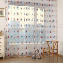 Toddler Kids Car Pattern Voile Panel Sheer Door Room Drape Window Curtains