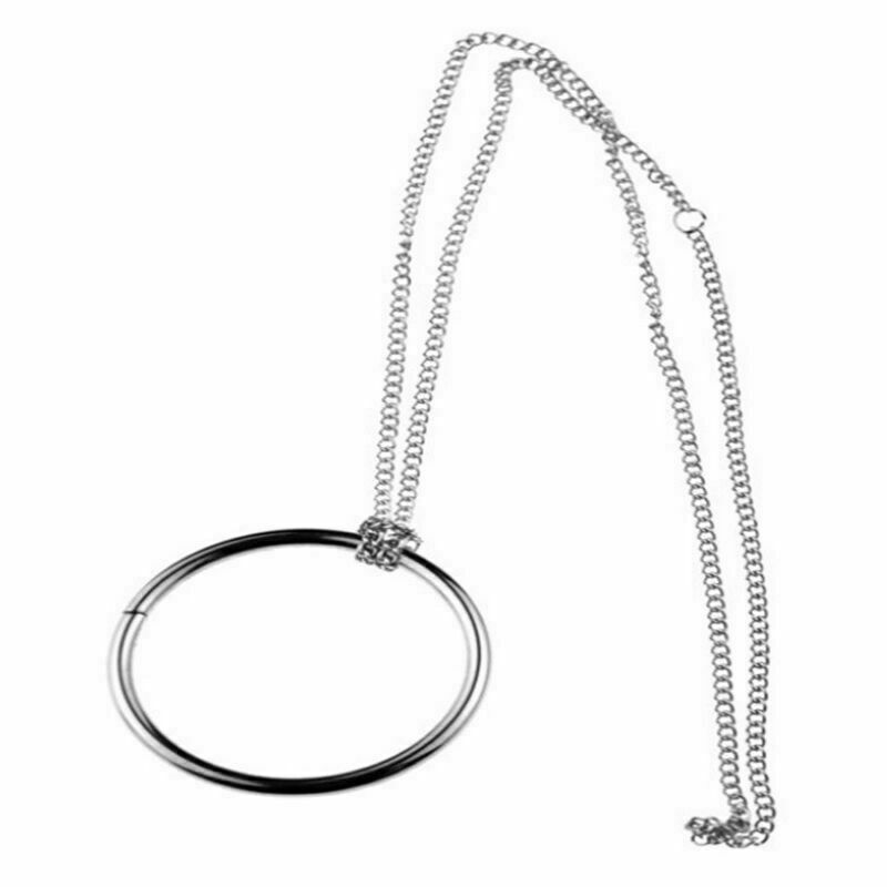Fancy Magic Ring and Chain Cool Magic Trick Props Metal On Chain T8D5 D3F3 D0N4