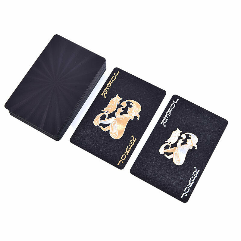 Waterproof Playing Card Home Game Black Poker Cards Waterproof Board Games T Ew