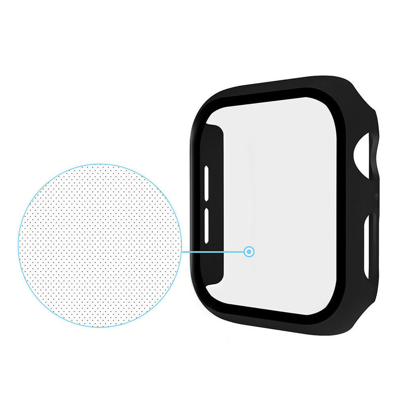Bumper Case Screen Protector FullCover For iWatch 38mm Tempered Glass Shockproof