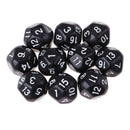 10pcs 16 Sided D16 14mm Acrylic Opaque Dice for Role Playing Game RPG Black