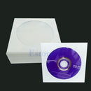 100 PCS CD DVD Disc Paper Sleeves Envelopes Storage Clear Window Case Flap