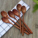 6Pcs Wooden Spoon Kitchen Spices Eating Spoons Set