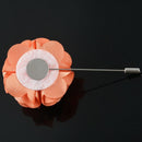 Men's Suit Boutonniere Lapel Pin Flower Brooch (Orange) I9X2