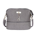 Women Fashion Crossbody Bag PU Plaid Deer Pendant Shoulder Bag(Grey)