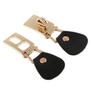 DIY Sewing Embellishment 1 Pair Black Leather Buckle with Metal Clasp Hook