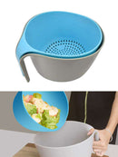 Double Layer Drainer with Strainer Bowl for Washing Rice Fruits Newest Useful