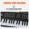 BLACK 61 Key Digital Electronic Keyboard & Microphone Electric LED Piano Or