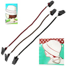 2pcs Outdoor Sports Boating Hat Scarf Wind Clip Lanyard Rope Cord 4mm Black