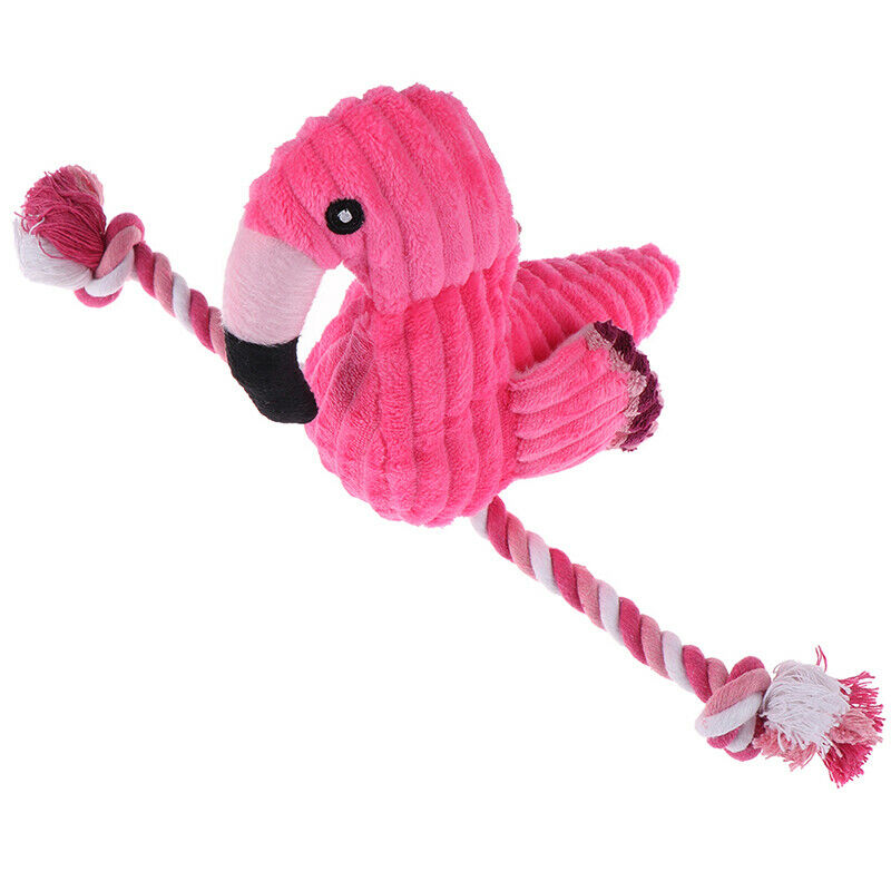 1PC Plush Flamingo Pet Dogs Bite Chew Toys Small Dog Interactive - OZ