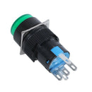 5X(AC 250V 5A SPDT 1NO 1NC 5 Pins Latching Green Push Button Switch w 220V C4H4)