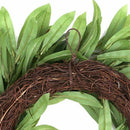 16 Inch Door Wreath Artificial Real Wicker Frame Faux Olive Leaves | UV Res X2Q9