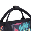 Tropical Plant Print Travel Big Backpacks Nylon Women School Bags (Black)