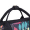 Tropical Plant Print Travel Big Backpacks Nylon Women School Bags (Black)