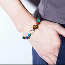 Universe Planets Bead Bracelet Natural Stone Bangle Women Jewelry (Style 4) A