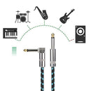Bass Guitar Cable 5m Right Angle 6.35mm TS to Straight Plug Mixer Amplifier