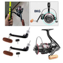Spinning Reel Metal Spool Small Winter Ice Fishing Reel w/2x Fishing Reel Handle