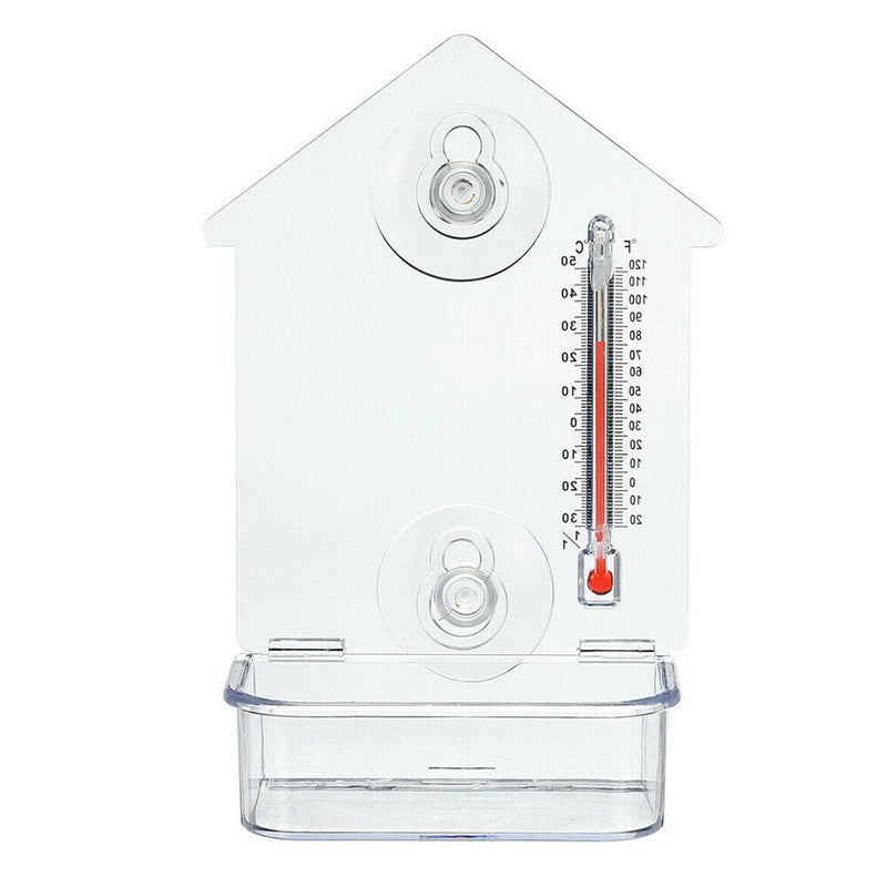 Transparent PVC With Thermometer Home Pet Supplies Practical Window Bird Feeder