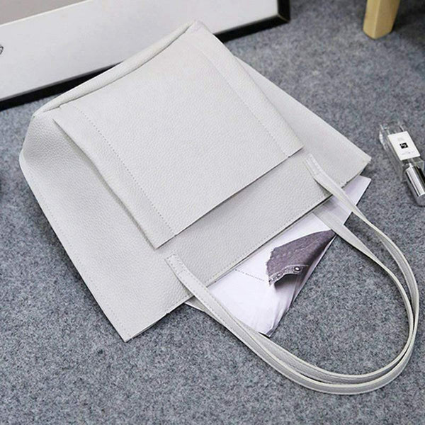Women Fashion PU Leather Handbag Shoulder Bag Purse Card Holder 4pcs Set To P5S9