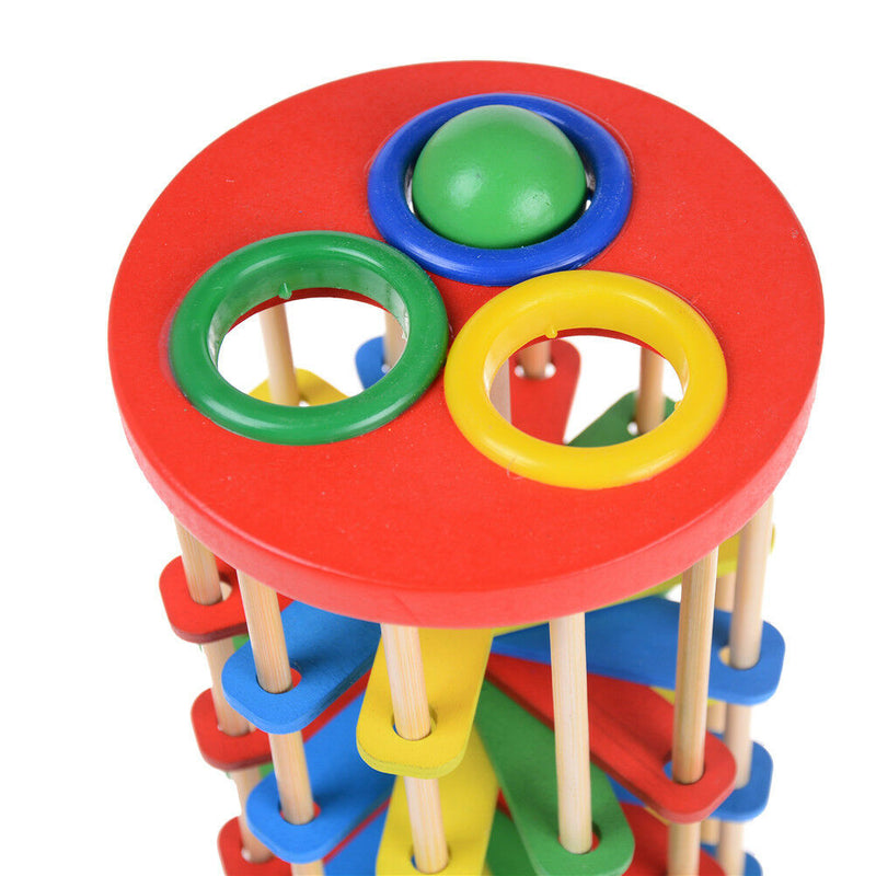 Pound And Roll Wooden Tower With Hammer Knock The Ball Roll Off Ladder KidsT Gw