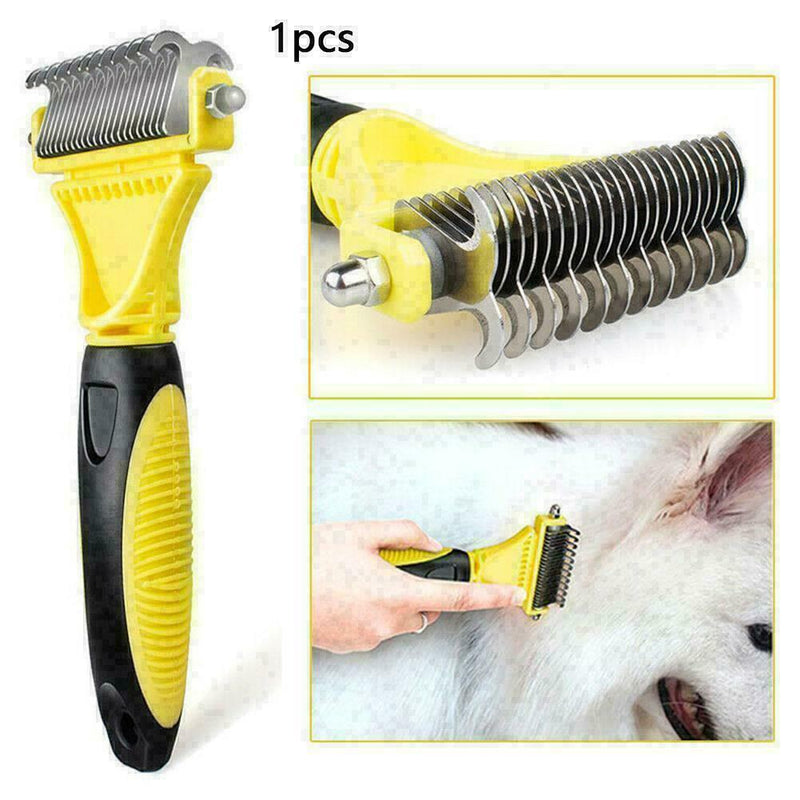 Dog Pet Hair Fur Grooming Rake Dematting Comb Brush Mat Remover Combing Kno C9L1