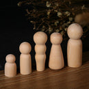 5Pcs Family Wood Crafts Unfinished Wood Diy Art Craft Painting Family Five