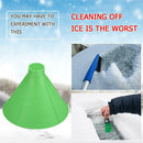 Cone Shaped Magic Car Windows Snow Remover Shovel Ice Scraper (14.5cm Green