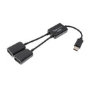 USB 3.1 Type C Male To Female Dual USB 2.0  2 In 1 OTG HUB Adapter Cable