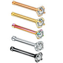 5Pcs 20G Colorful Crystal Straight Nose Rings Bar Stud Body Piercing Jewelr3 Kw