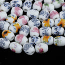 50x Loose Ceramic Spacer Beads Oval Charm for Jewelry Findings Mixed Color