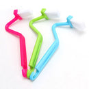 Useful Toilet Brush Scrubber Rim V-type Cleaner Clean Bent Bowl Handle Home  Z