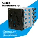 1pc Hard Drive Cage Chassis Rack 5.25'' to 5x 3.5'' SATA SAS HDD Enclosure