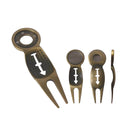 1PCS Personalised Golf Pitch Fork Mark Divot Repair Tool W/ Ball Marker Silcer
