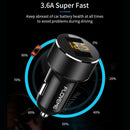 Floveme 5V 3.6A QC Dual USB Quick Charge Car Charger with Digital Display