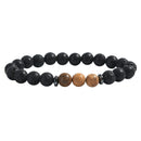 8mm Men Natural Lava Rock Stone Elastic Charm Yoga Beads Bracelet Gift JewelryME