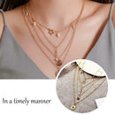 Boho Women Multi-layer Pentagram Cross Pendant Pattern Jewelry Necklace Cho I9B7