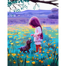 1000pcs DIY Garden Girl Dog Puzzle Educational Learning Assembling Toys A