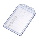 5X(PVC Vertical Name Tag ID Work Exhibition Badge Card Holder Clear Blue A5P9)