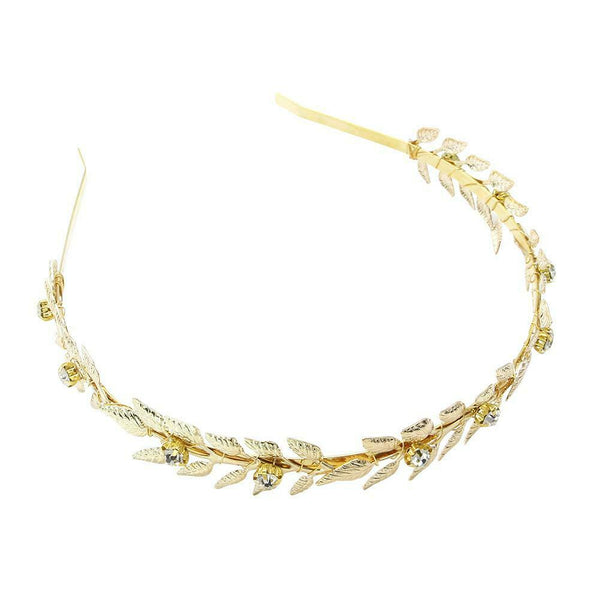 Fashion Headdress Retro Metal Leaf Rhinestone Bride Headwear Hair Jewelry #gib