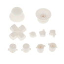 2 Set Replacement Full Buttons Cap Mod Kits for Sony PS4 Gamepad White+Red