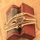 Cool Punk Infinity Believe Dream Leather Cute Charm Bracelet Bangle Bronze Hot