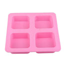 4 grids Square Silicone Soap Making Mold Fondant Cake Chocolate Mould