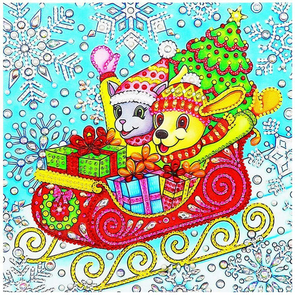 5D DIY Special Shaped Diamond Painting Sled Cross Stitch Mosaic Kits Decor
