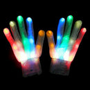 LED Flashing Gloves Glow 7 Mode Light Up Finger Tip Lighting Pair Rave Pa YGG